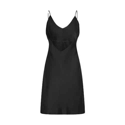 Satin V-Neck Mini Slip Dress Gallery