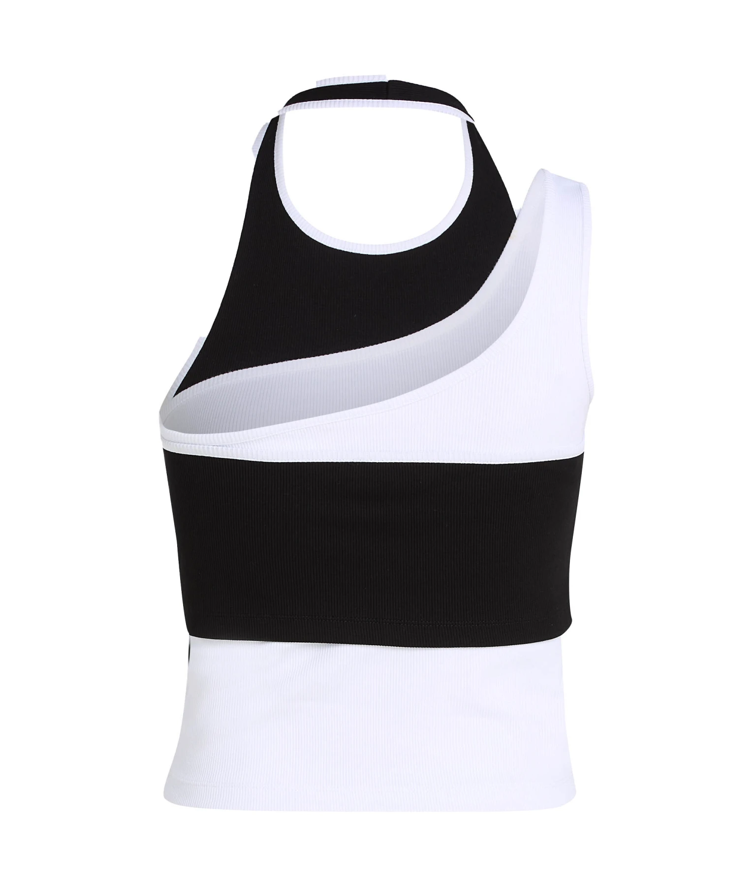 Asymmetric Layered Halter Crop Top Gallery