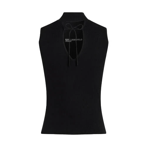 Ribbed Sleeveless Mock Neck Top Gallery