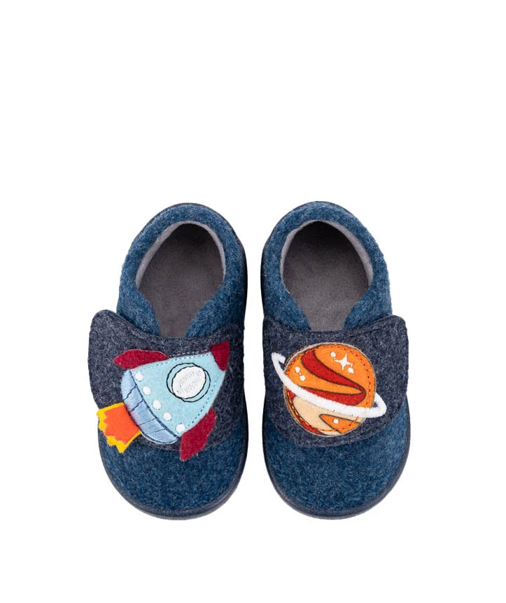 Space Slippers with Rocket and Planet Appliqués Gallery