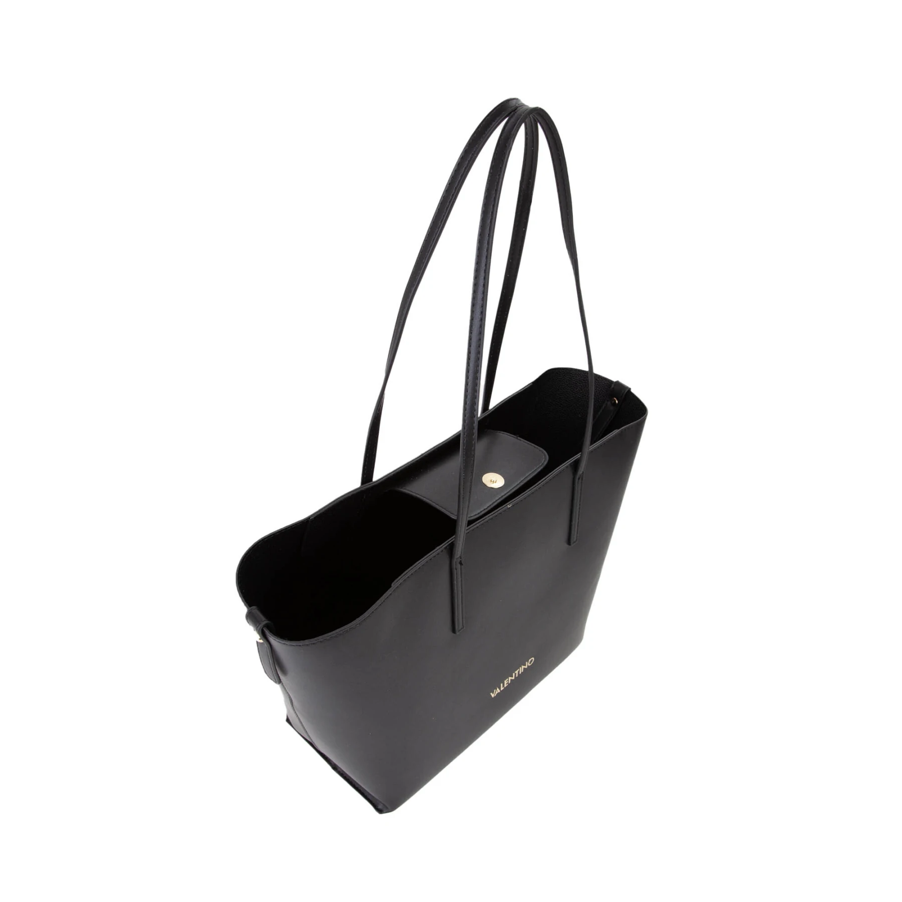 Leather Tote Bag with Gold Logo Detail Gallery