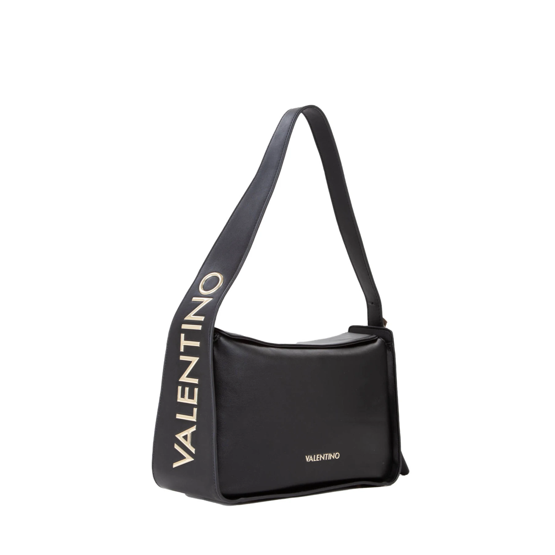 Leather Shoulder Bag with Gold Valentino Logo Gallery