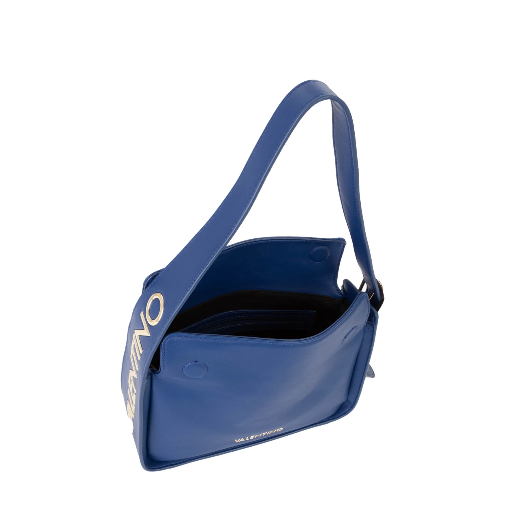 Leather Shoulder Bag with Gold Valentino Logo Gallery