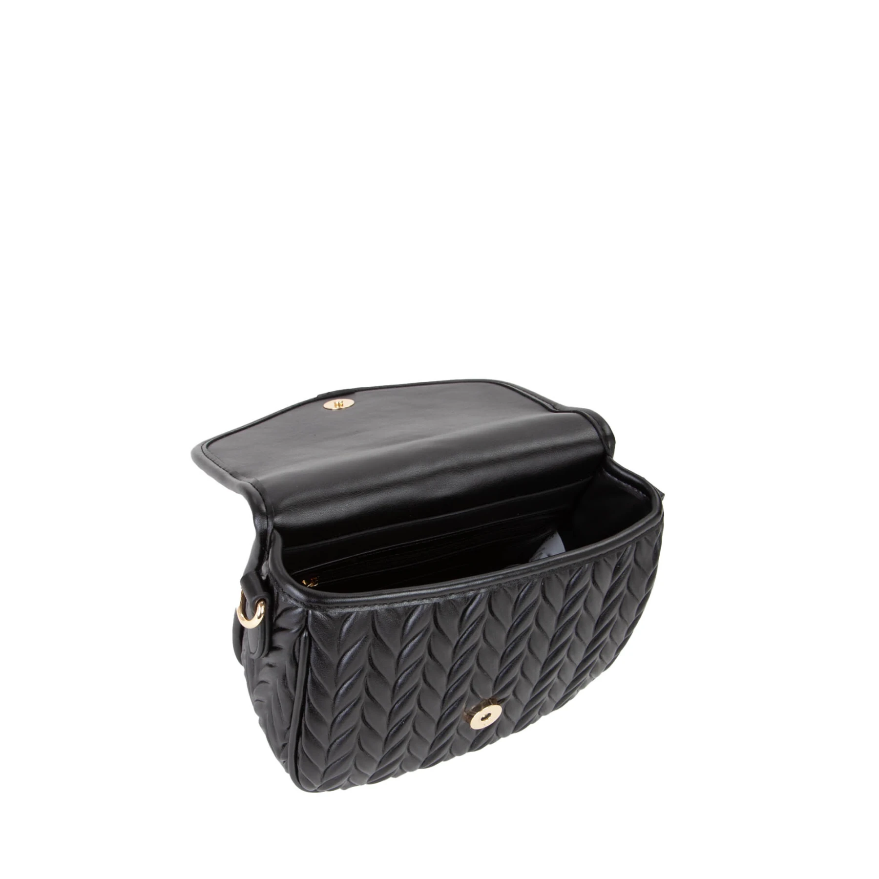 Quilted Flap Crossbody with Gold Logo Buckle Gallery