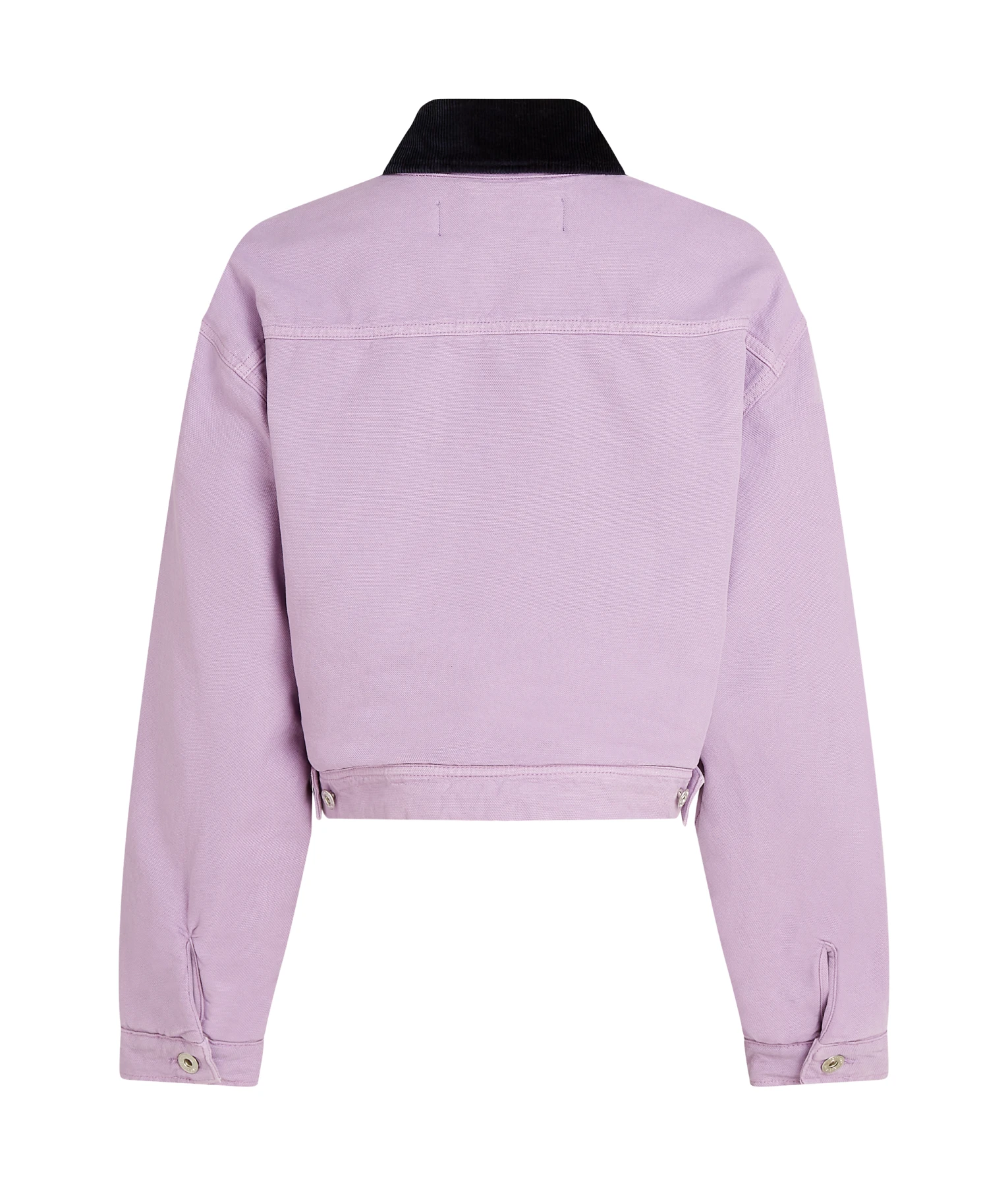 Zip-Up Jacket with Contrast Collar Gallery