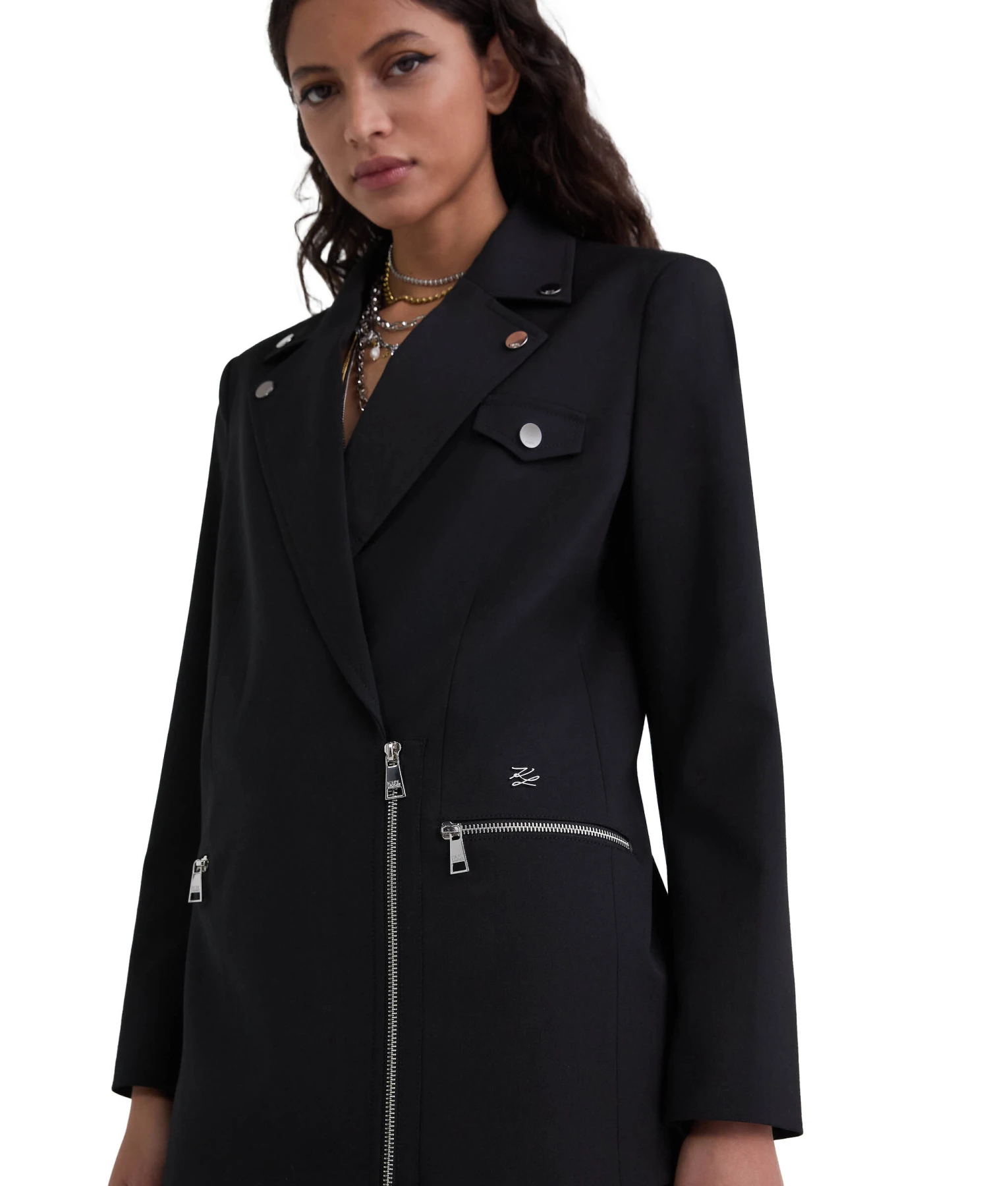 Biker-Style Blazer with Asymmetrical Zipper Gallery