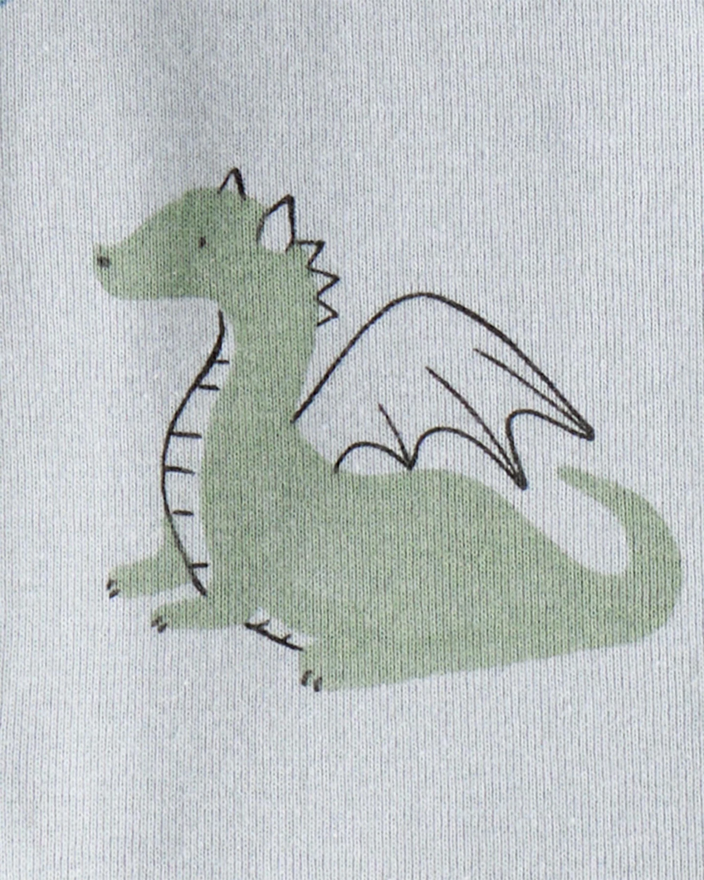 Baby Boy Dragon Print 100% Cotton Long-Sleeve 2-Way Zip 1-Piece Pajamas - Blue Gallery