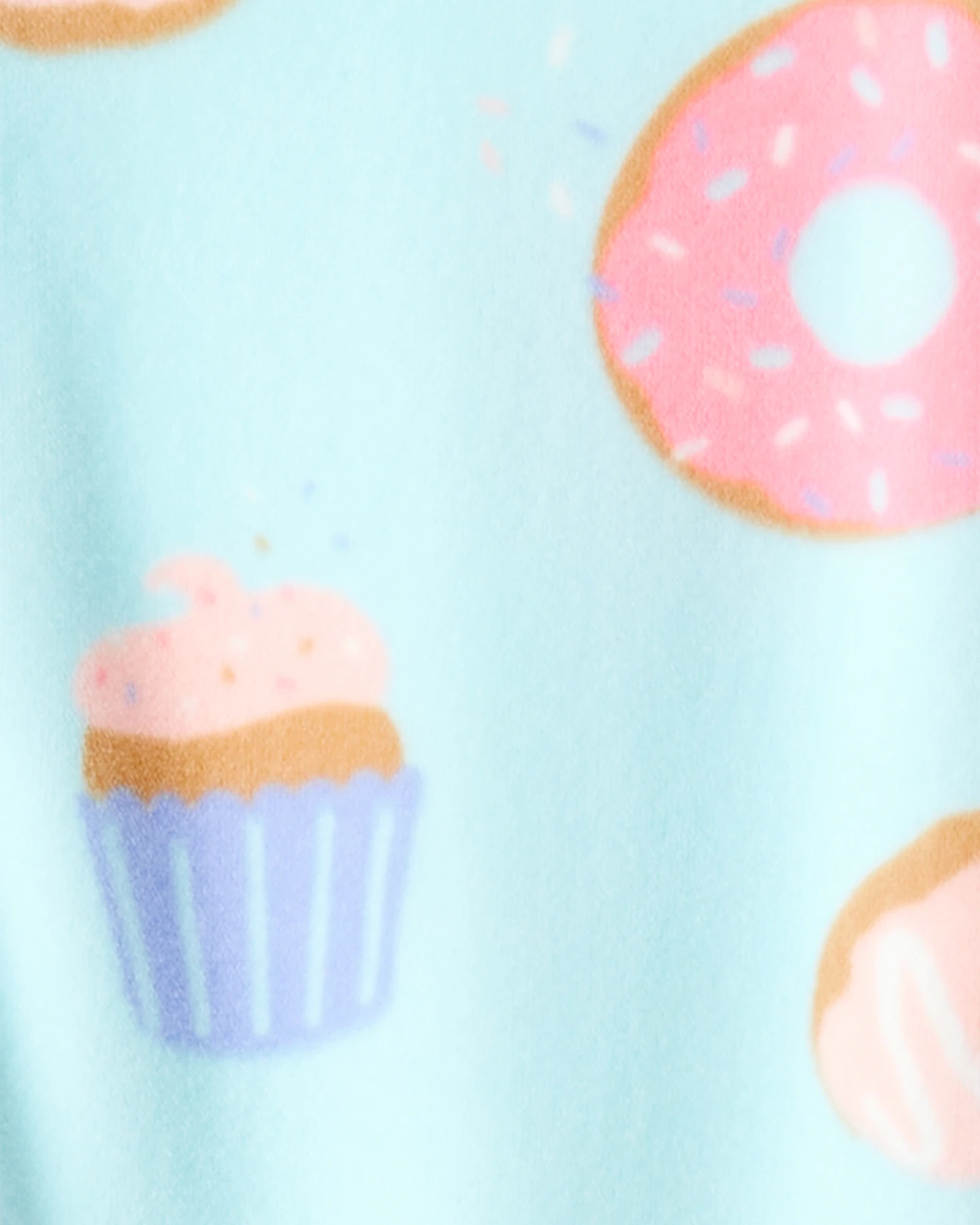 Toddler Girl Donuts DreamPlush Long-Sleeve Snug Fit 1-Piece Pajamas - Blue Gallery