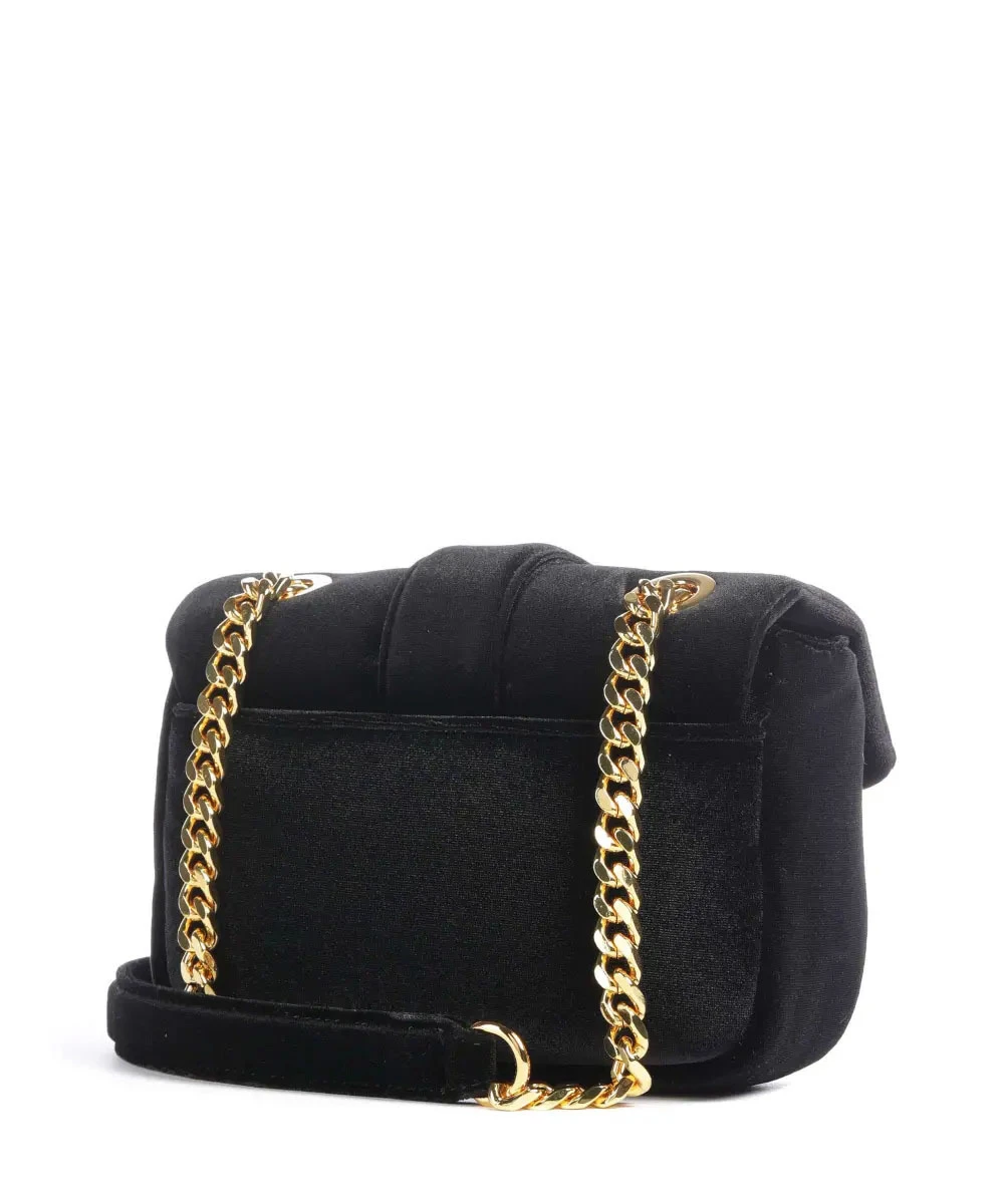 Gold-Tone Double Snake Detail Velvet Shoulder Bag Gallery
