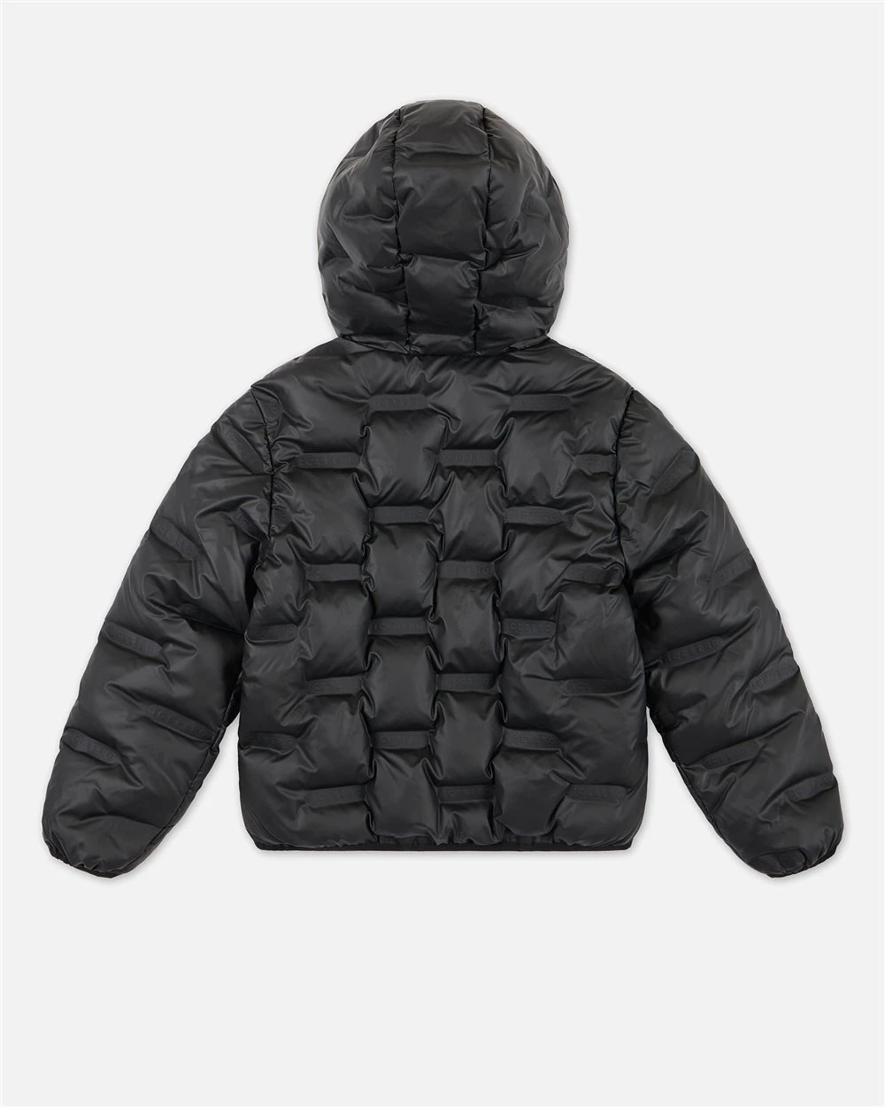Hooded Down Jacket with Allover Logo Gallery