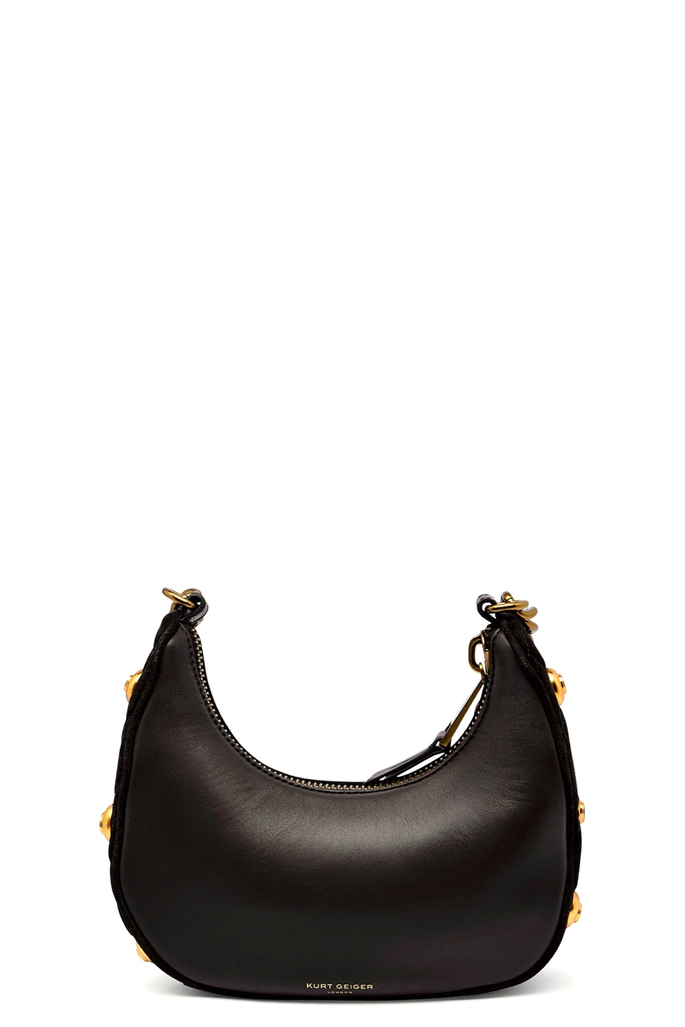 Velvet Shoulder Bag with Gold Hardware and Gem Details Gallery