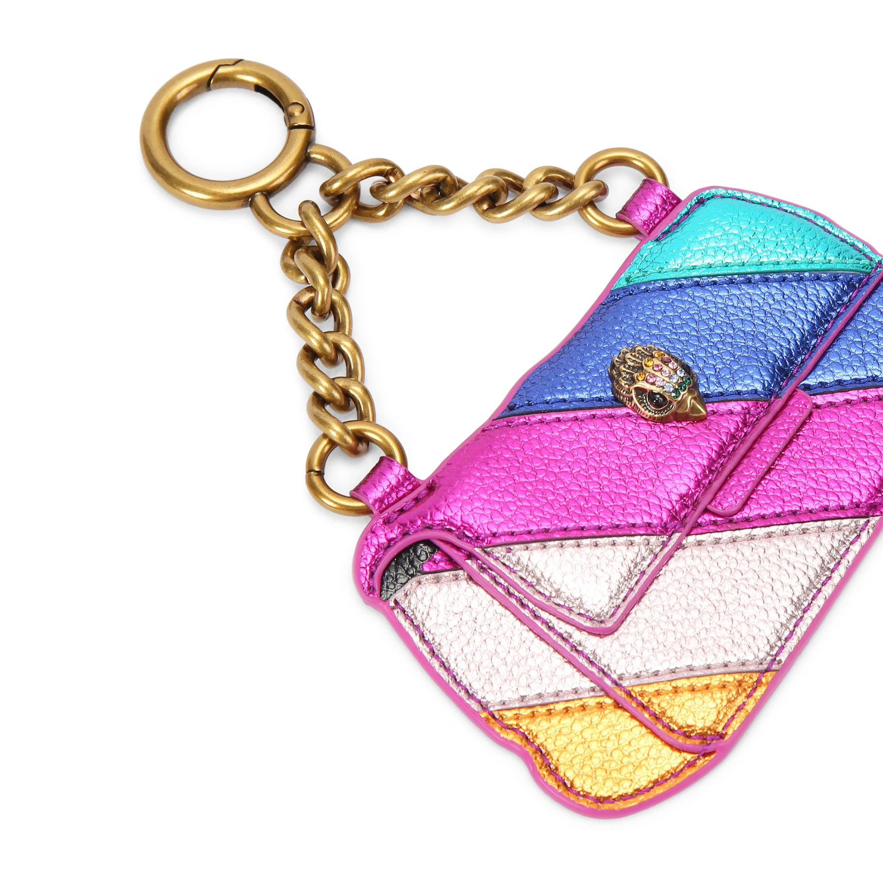 Metallic Rainbow Patchwork Mini Bag Charm Gallery