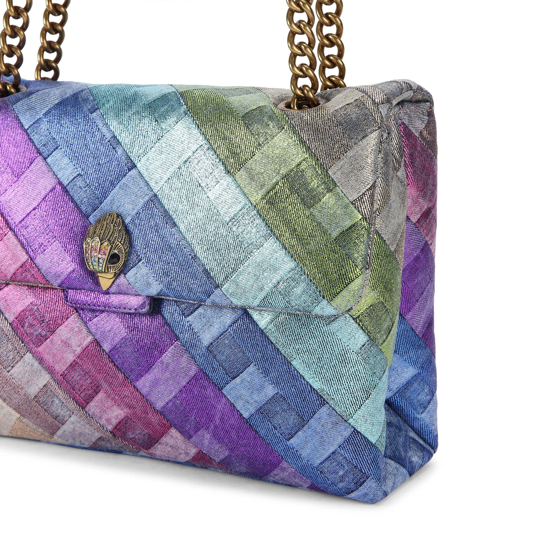 Multi-Toned Diagonal Check Crossbody Bag Gallery
