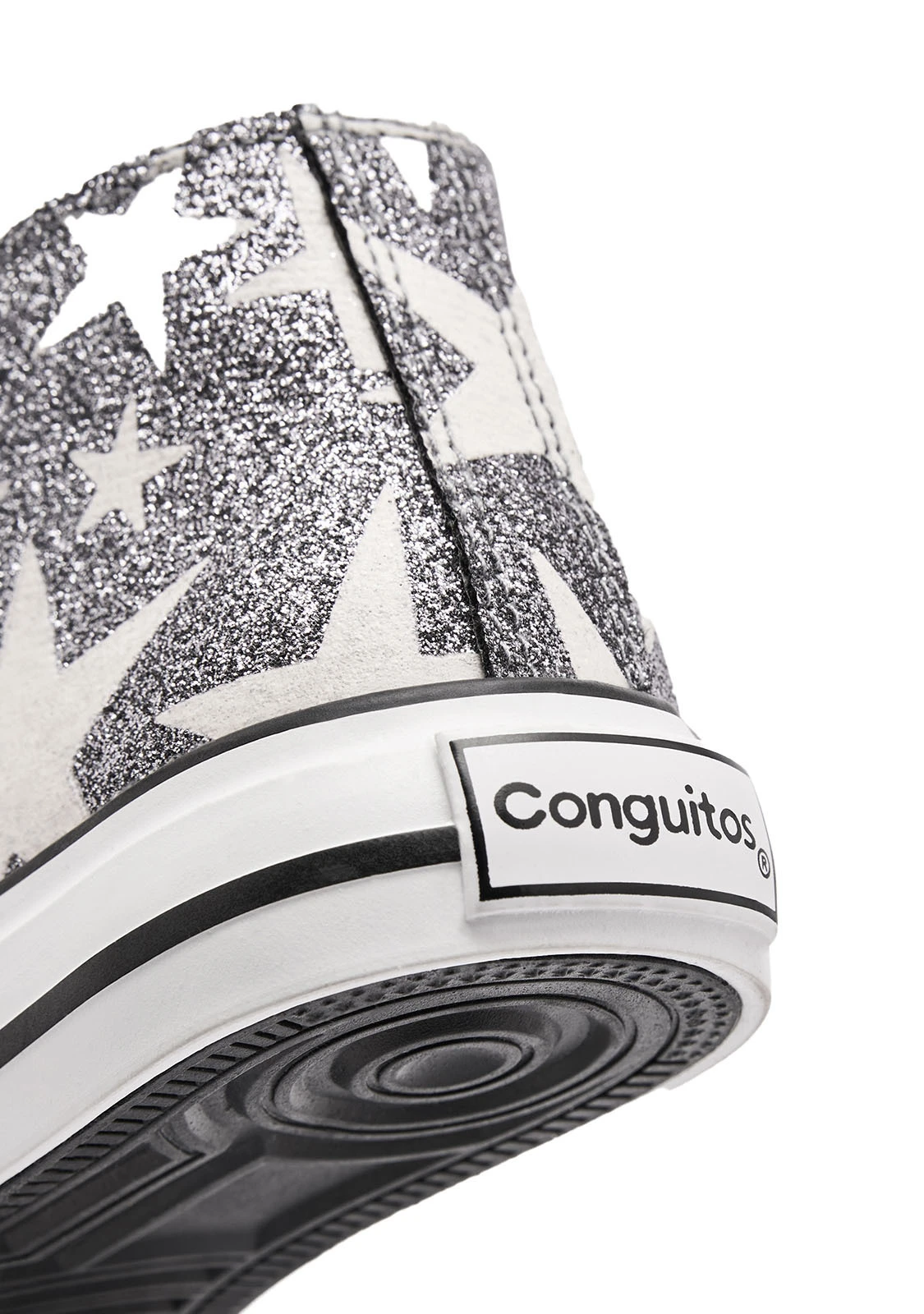 Glitter Star Print High-Top Sneakers - Glow in the Dark Gallery