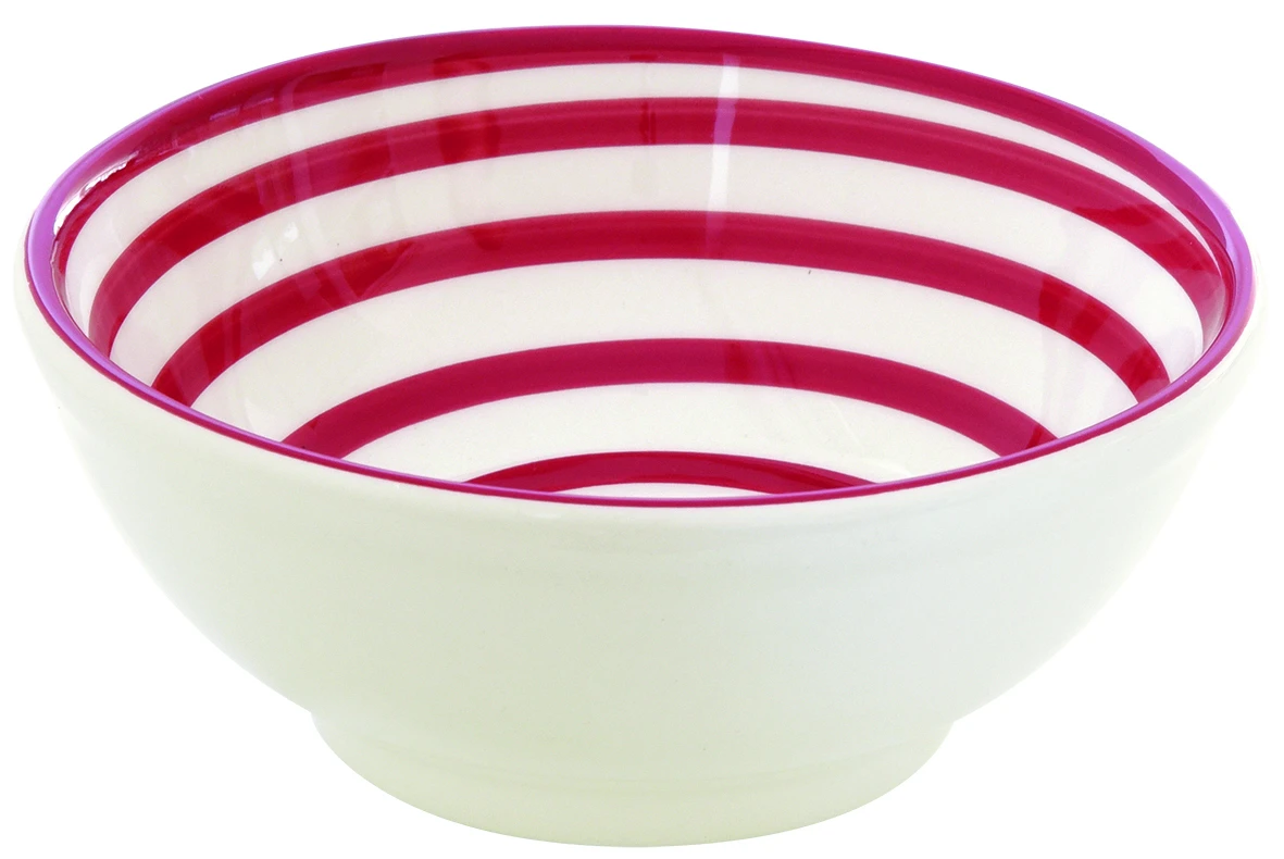 Hand Painted Ceramic Bowl Ø 17 Cm Natale Cerchi Rossi Gallery