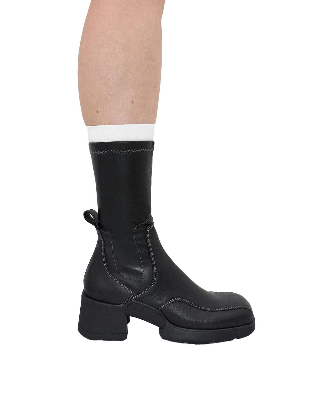 Viken Square Toe Stretch Leather Ankle Boots Gallery