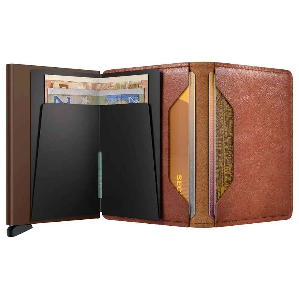 Slim Wallet Leather Vintage Cognac Brown Gallery