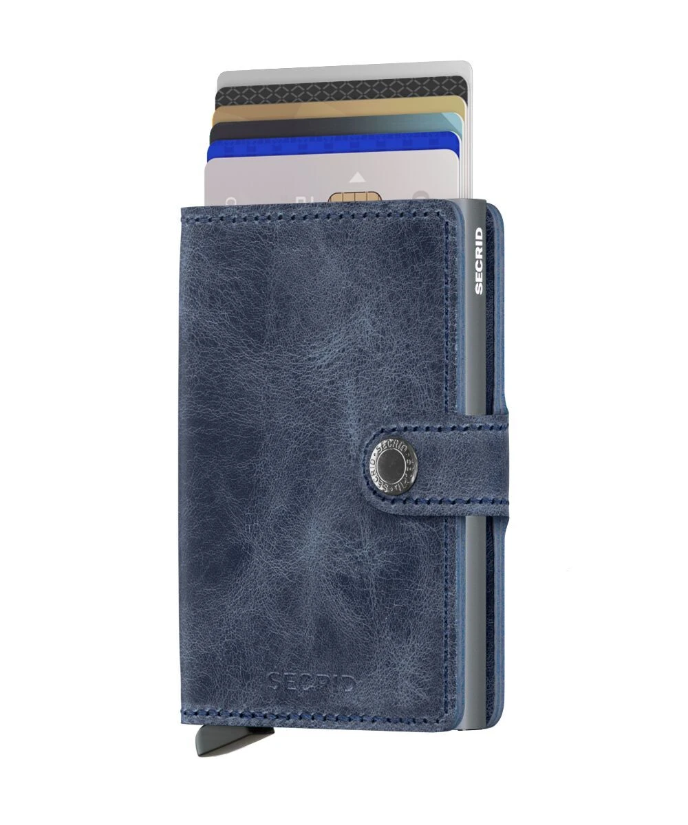 Mini Wallet Leather Blue Vintage Gallery