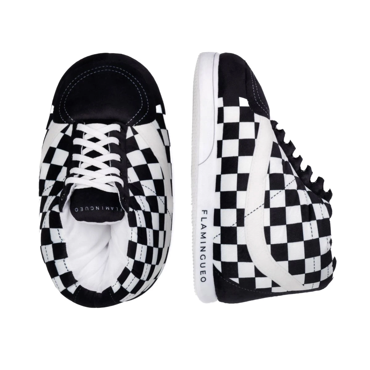 Checkerboard High-Top Sneaker Slipper - Kids Gallery