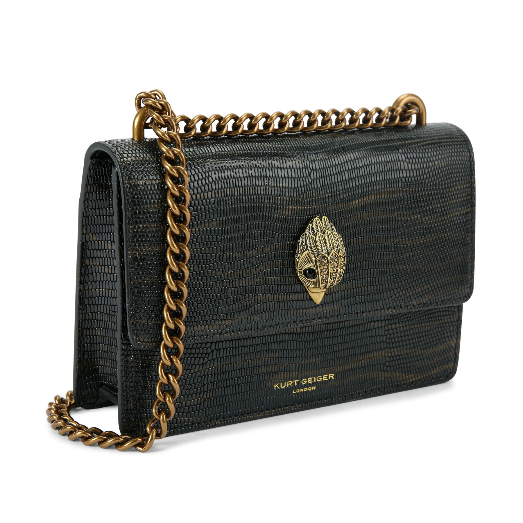 Lizard Print Small Leather Crossbody Bag Gallery