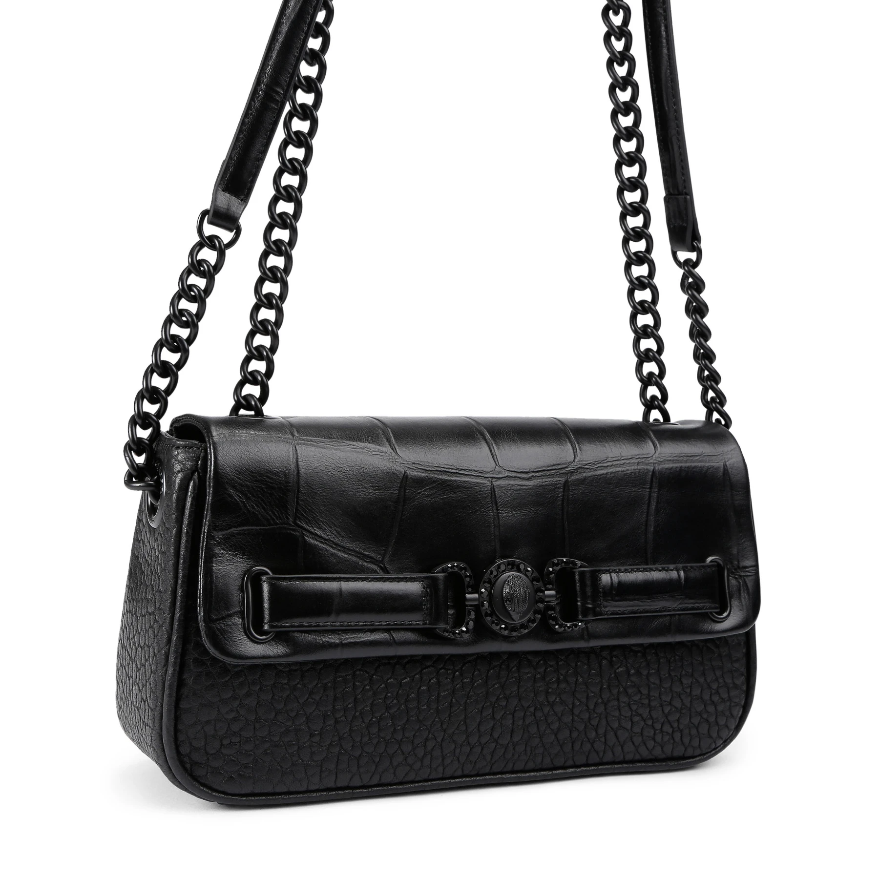 Leather Flap Shoulder Bag with Gunmetal Hardware Gallery