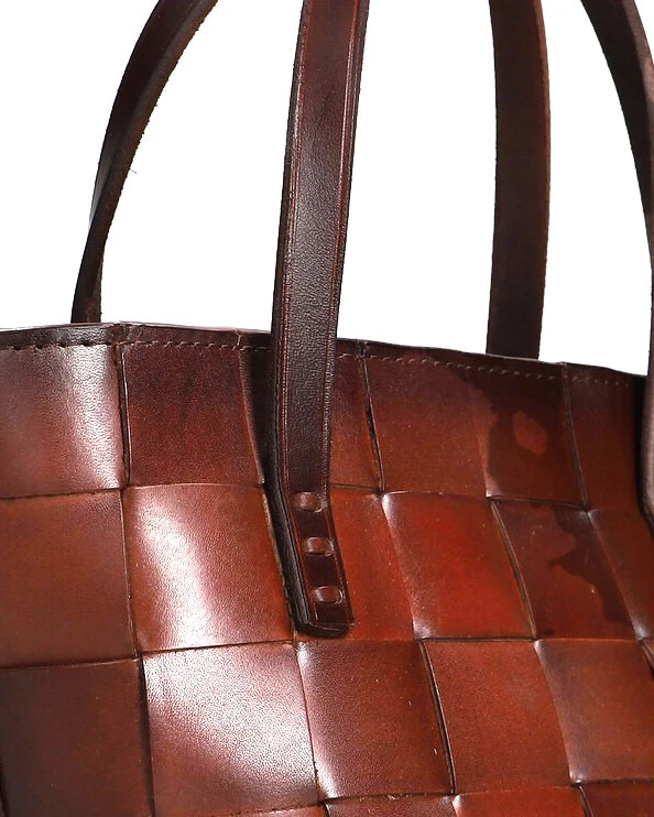 Woven Leather Mini Tote Bag Gallery