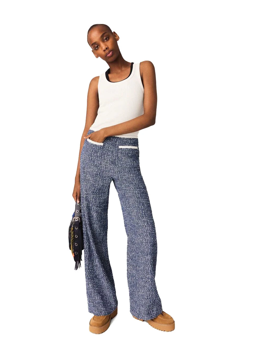 Tweed Wide Leg Trousers Gallery