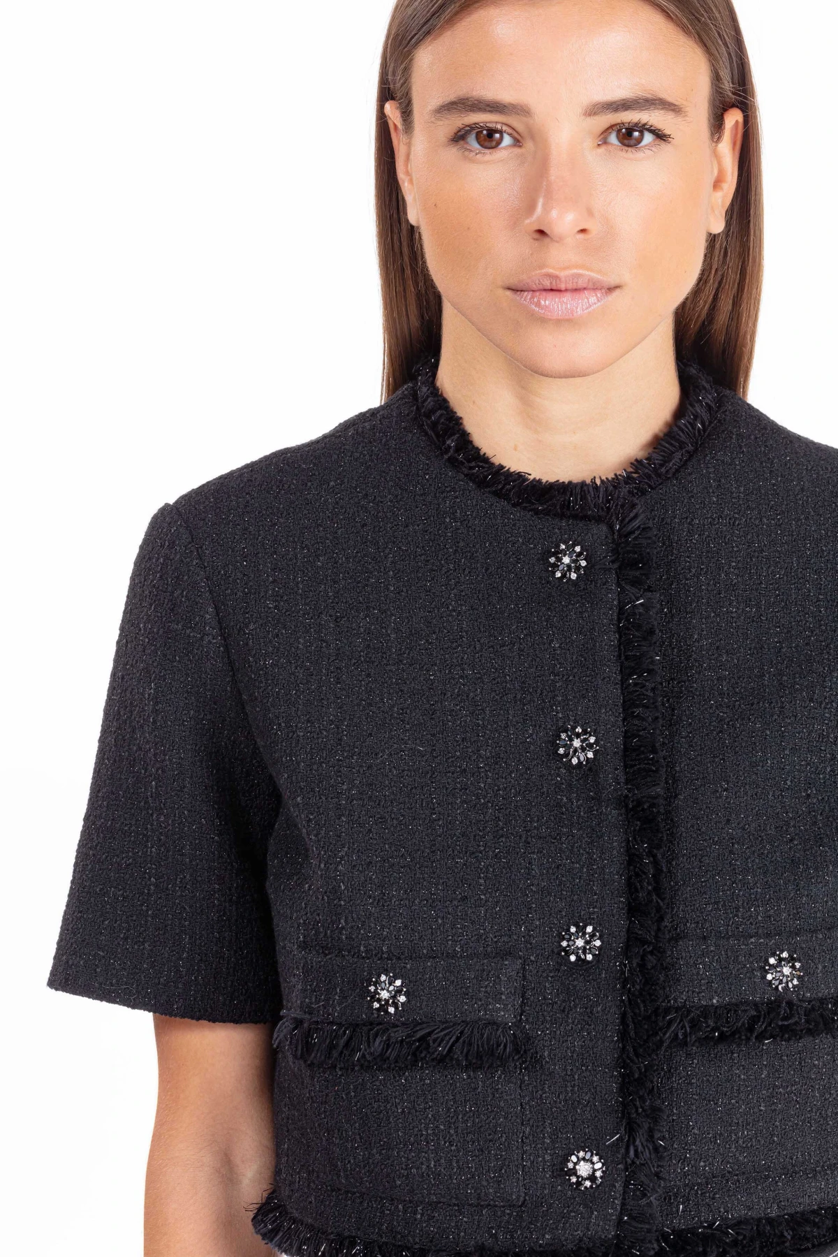 Short Shiny Tweed Jacket Gallery