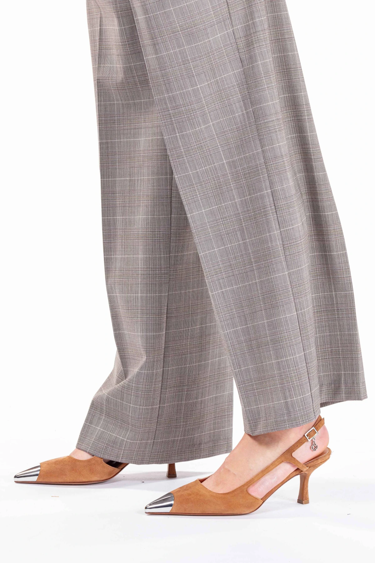 Metallic-Toe Suede Pumps Gallery