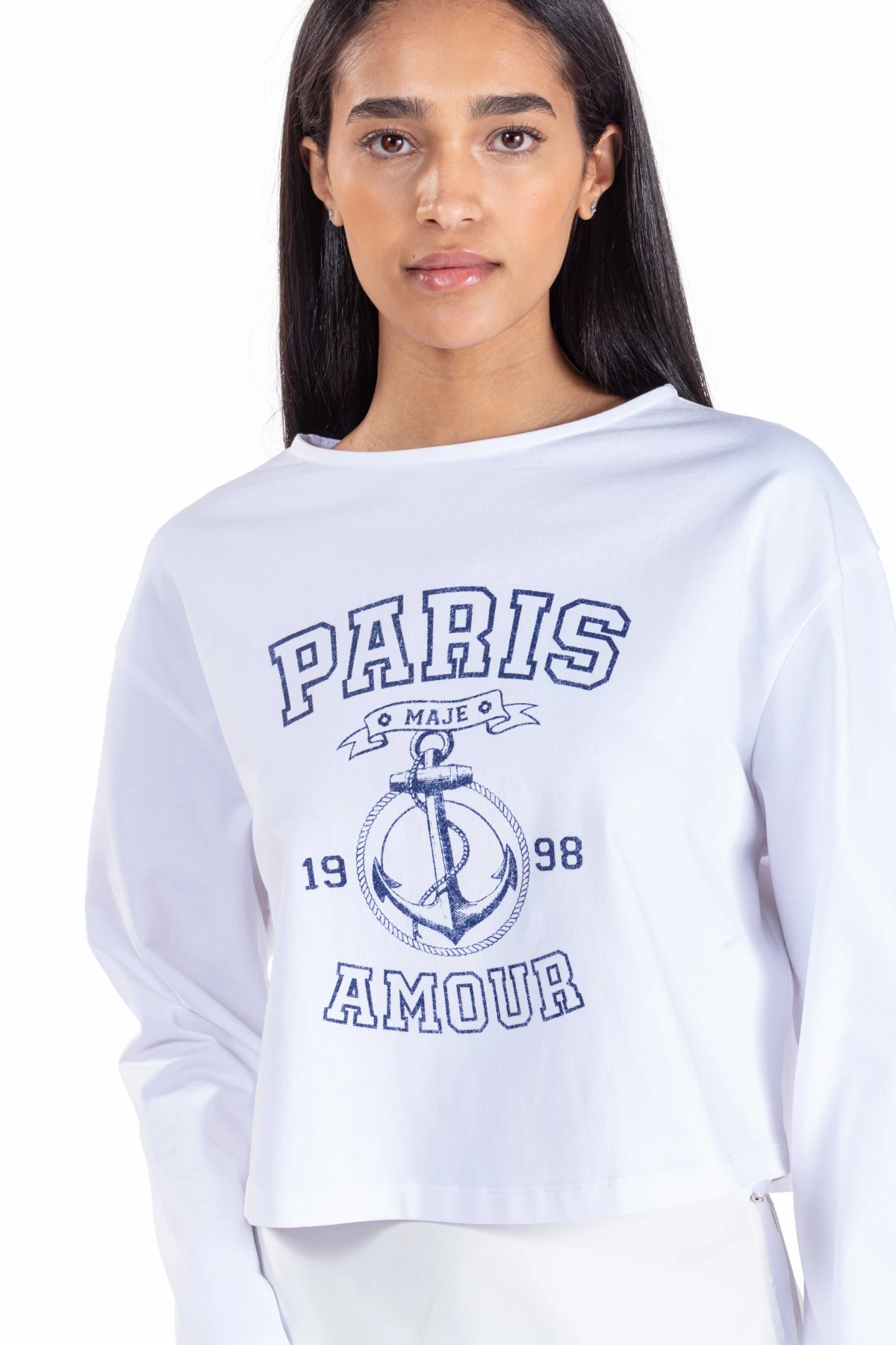 Cropped Long-Sleeve Graphic T-Shirt Gallery