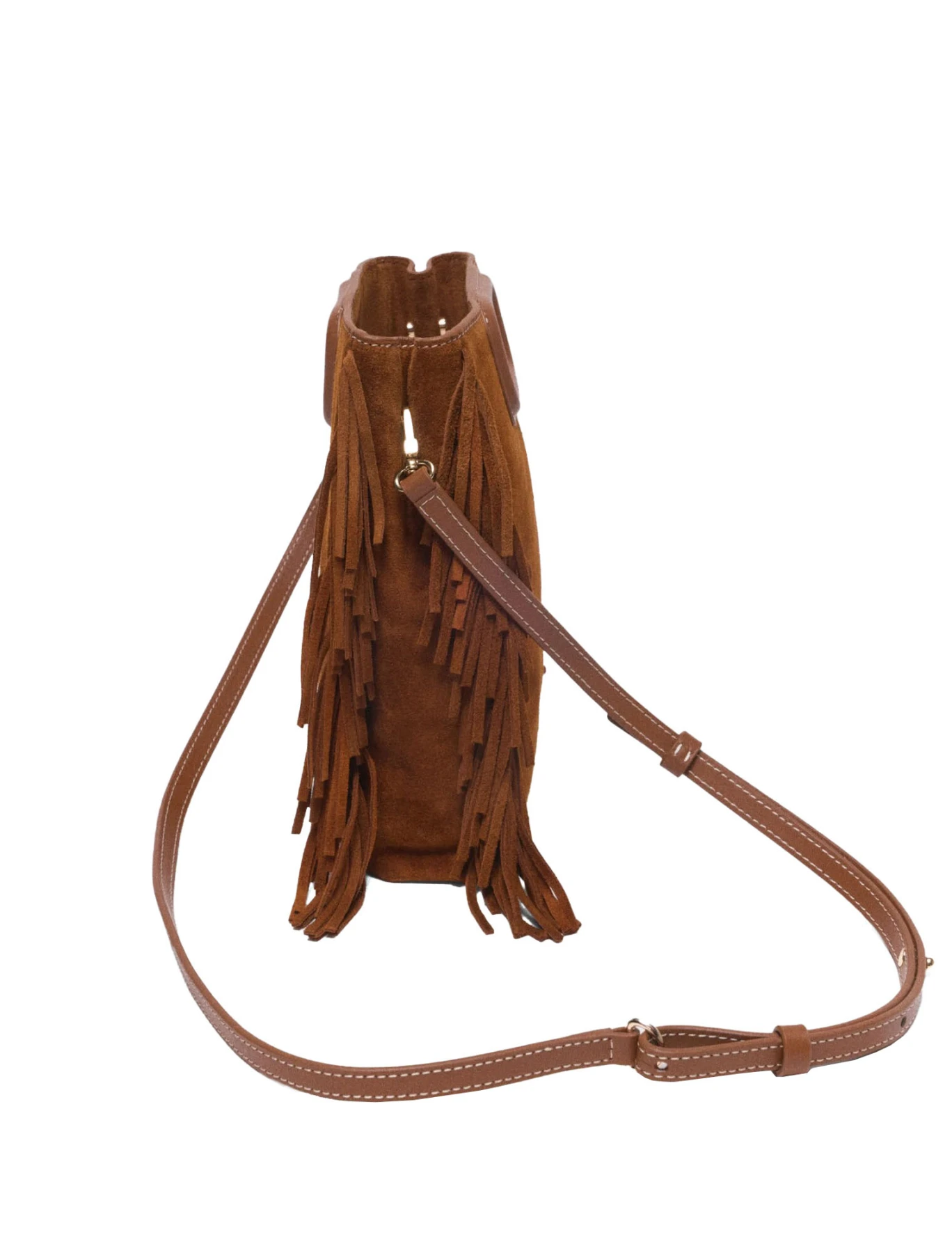 Topstitched Suede M Crossbody Bag Gallery