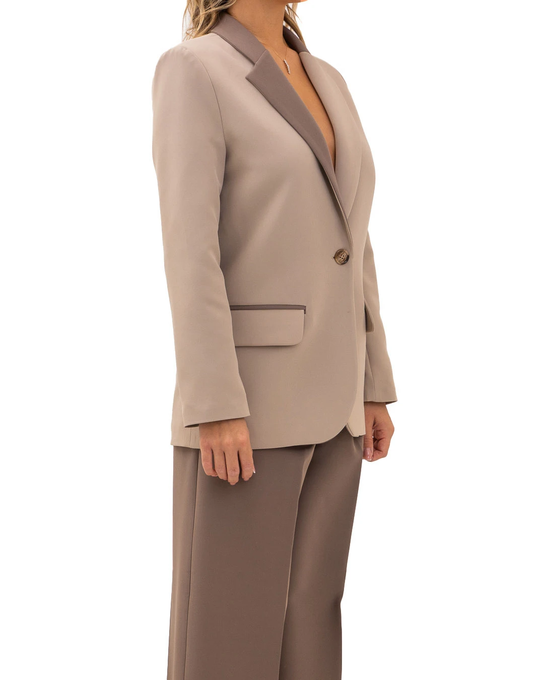 Tailored Blazer with Contrasting Lapels Gallery