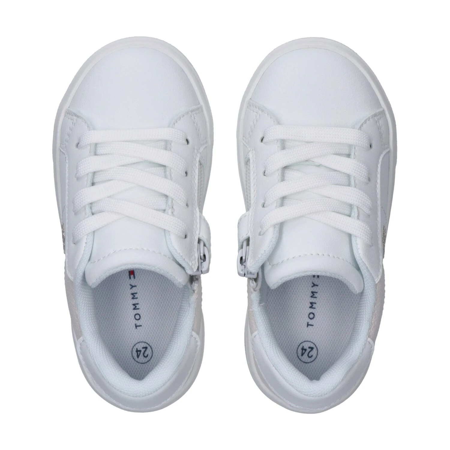 Shimmering Lace Up Low Cut Sneakers Gallery