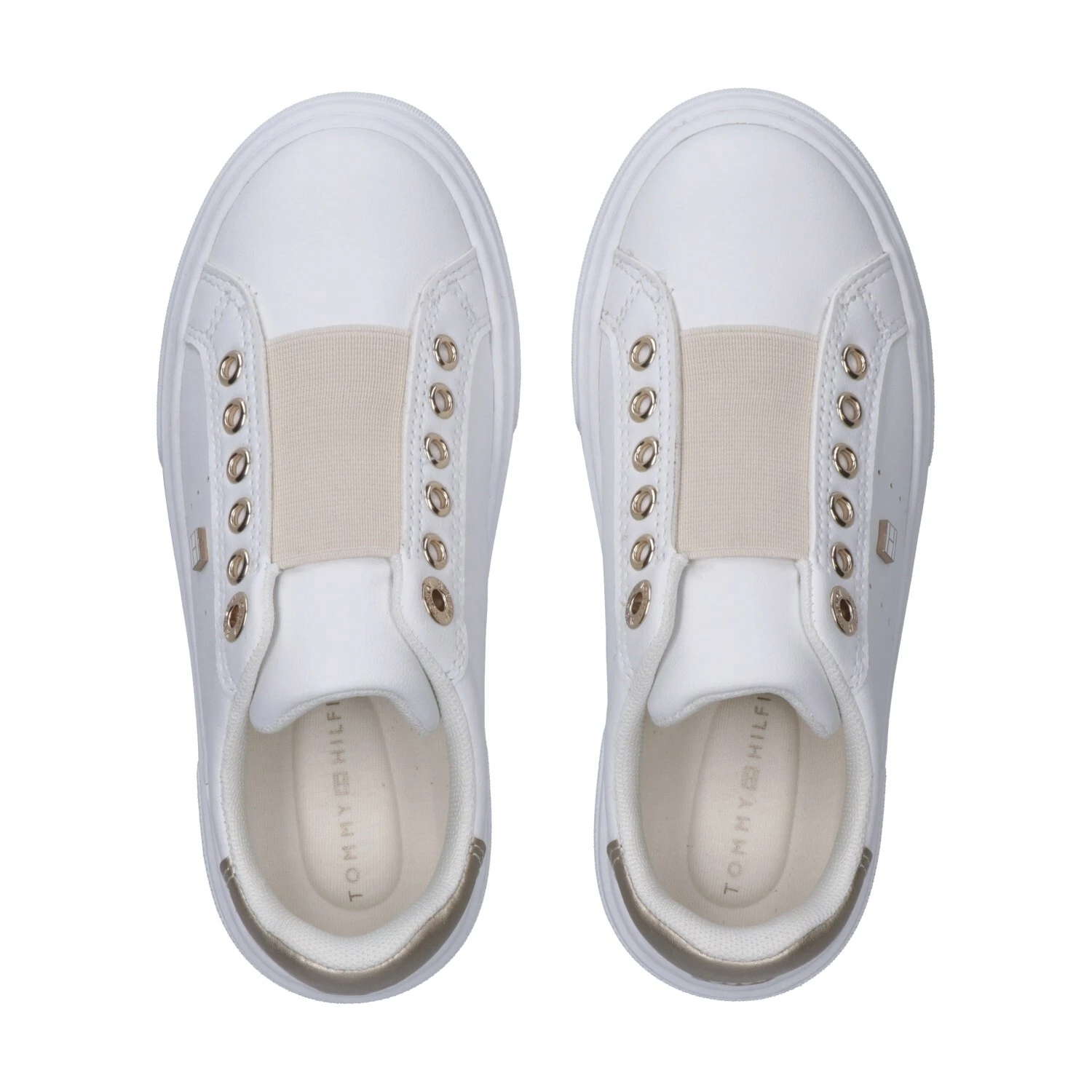 White & Gold Slip-On Trainers Gallery