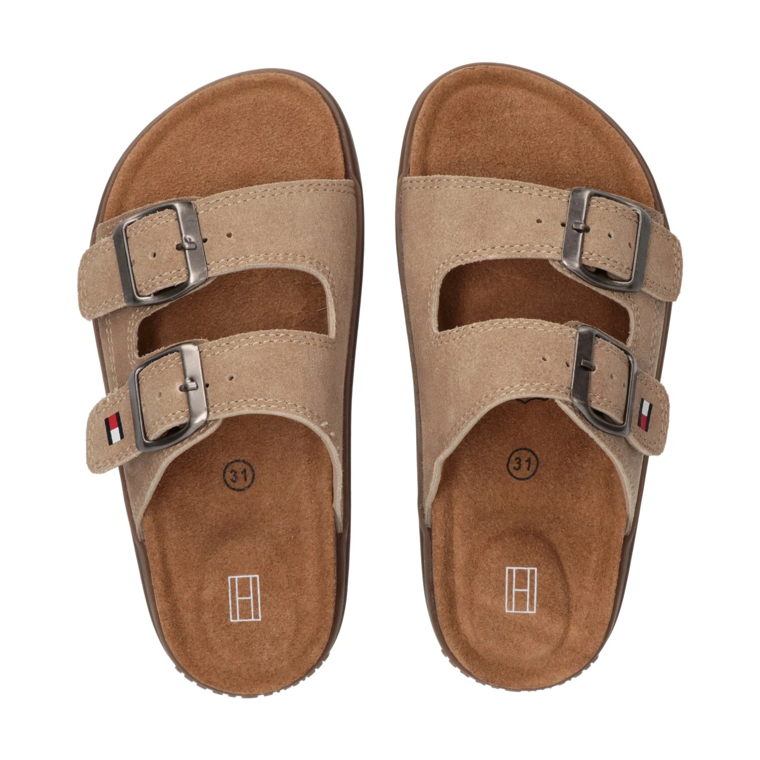 Suede Double-Buckle Slides Gallery