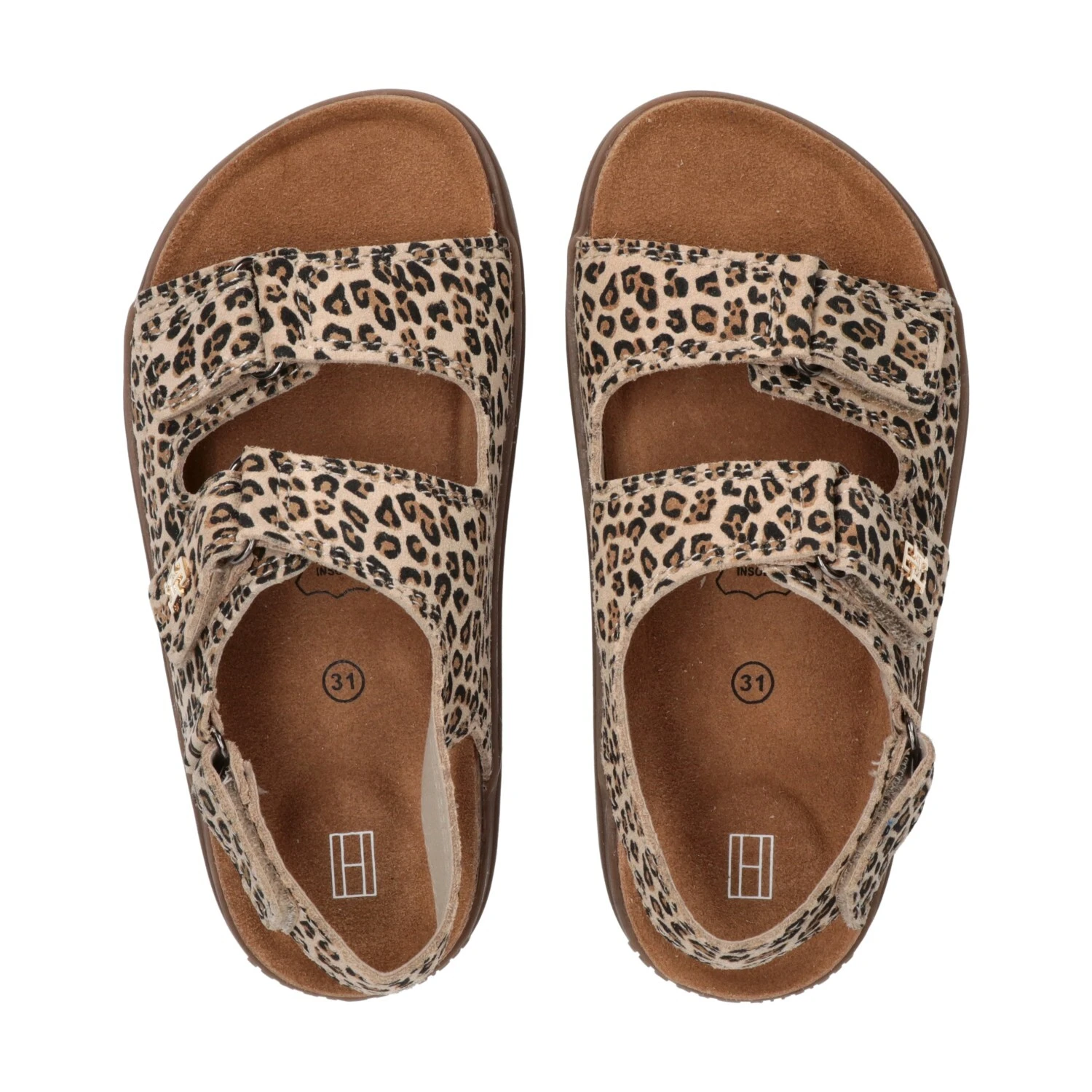 Leopard Print Double-Strap Cork Sandals Gallery