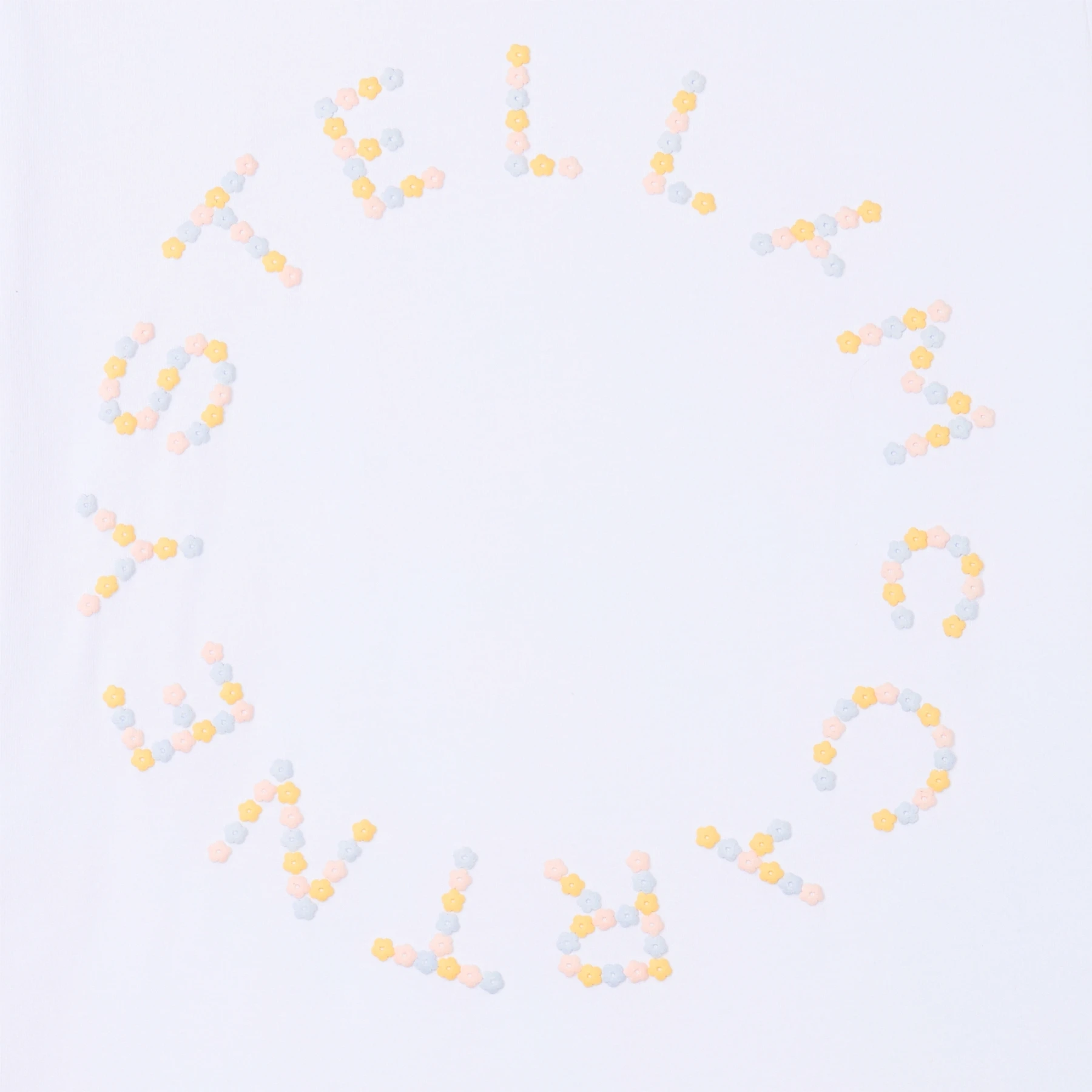 Kids Girls Pastel Floral Stud Circle Logo Short Sleeve T-Shirt Gallery