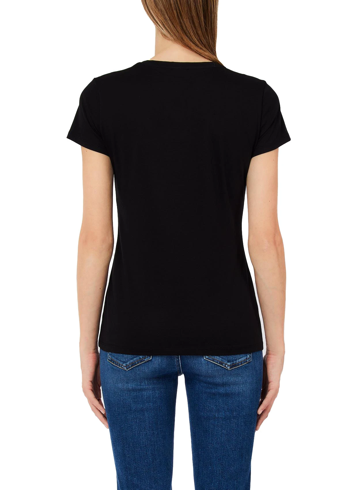 Printed Cotton T-shirt with Rhinestones Gallery