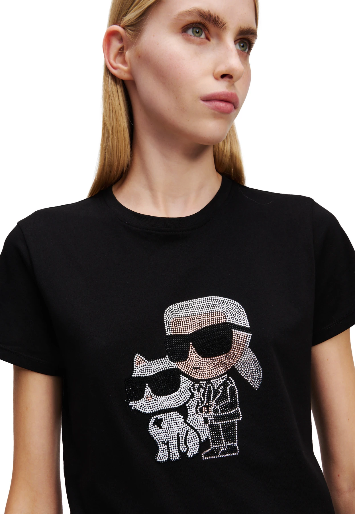Shimmering Ikon Sketch Karl&Choupette Short Sleeve T-shirt Gallery