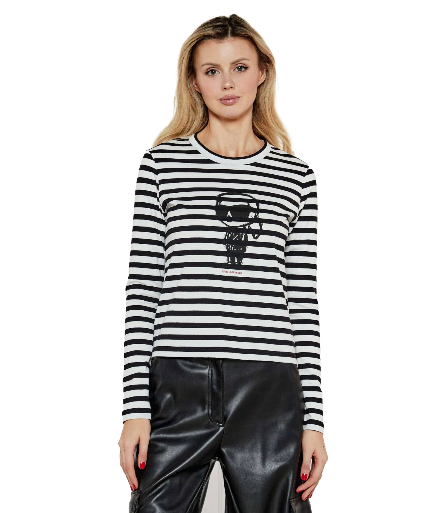 Ikon Print Stripe Long-Sleeved T-shirt Gallery