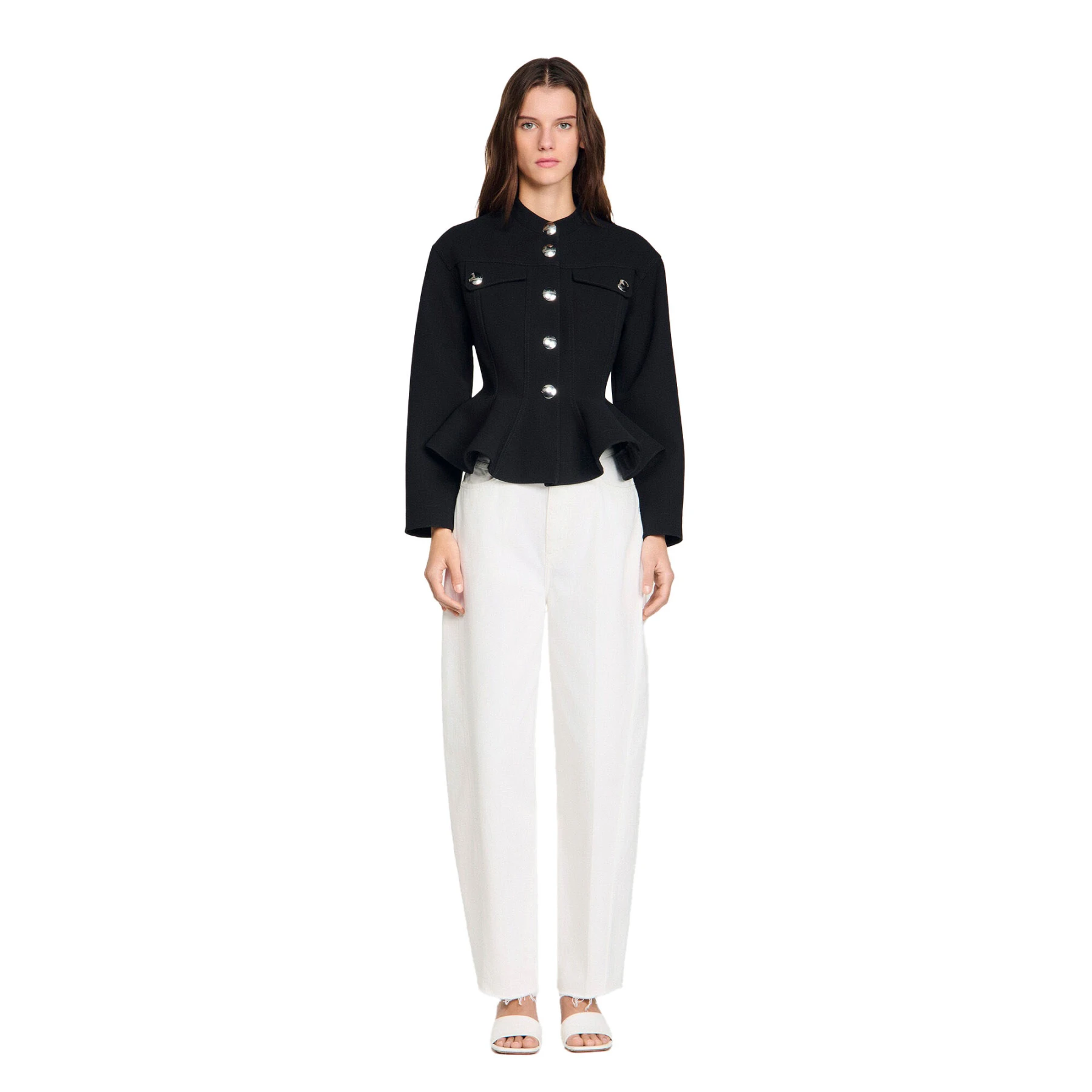 Cropped Ruffled Peplum Jacket Gallery