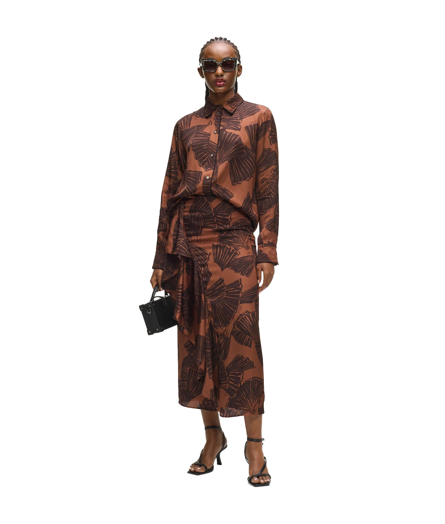 Fan Print Long Skirt Gallery