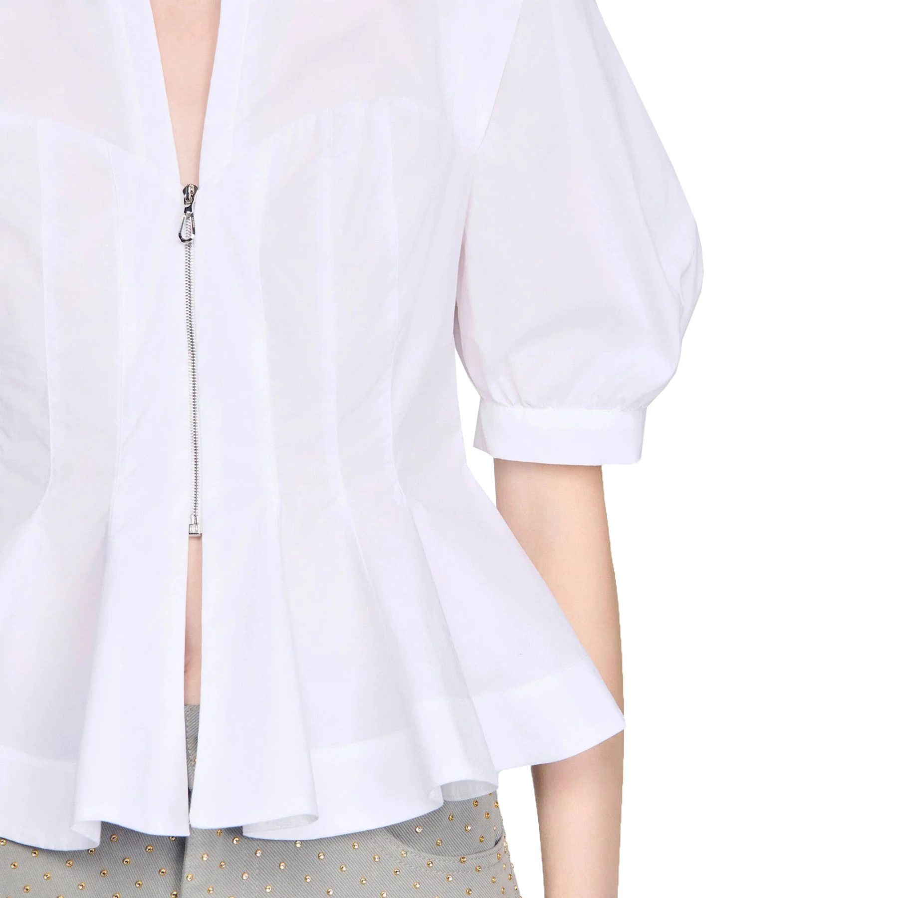 Zipped Peplum Shirt Gallery