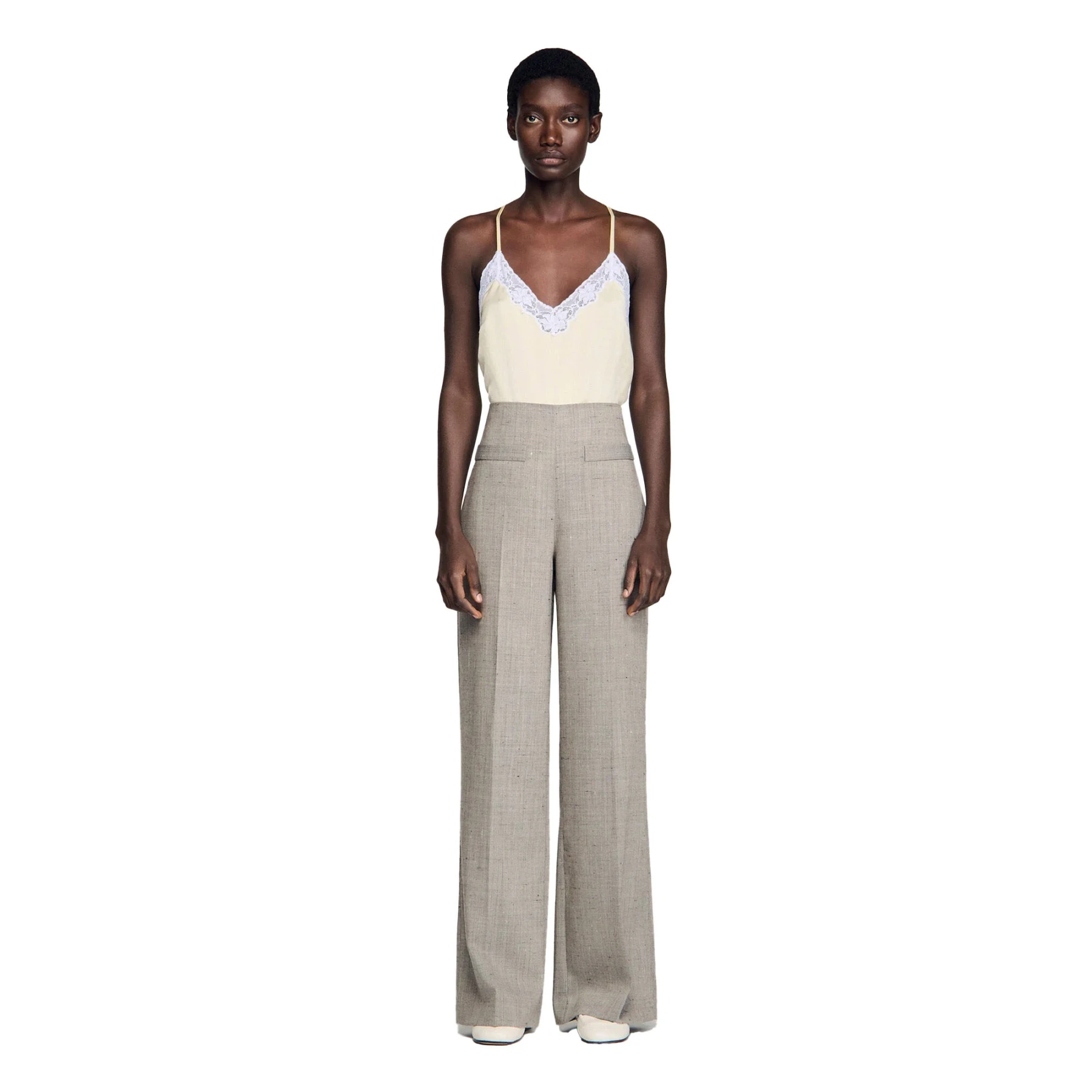 Wide-Leg Checked Wool Trousers Gallery