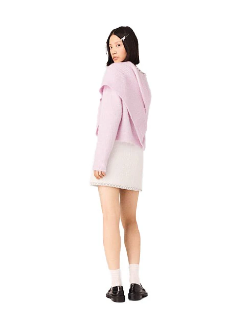 Pearl-Trim Tweed Skirt Gallery