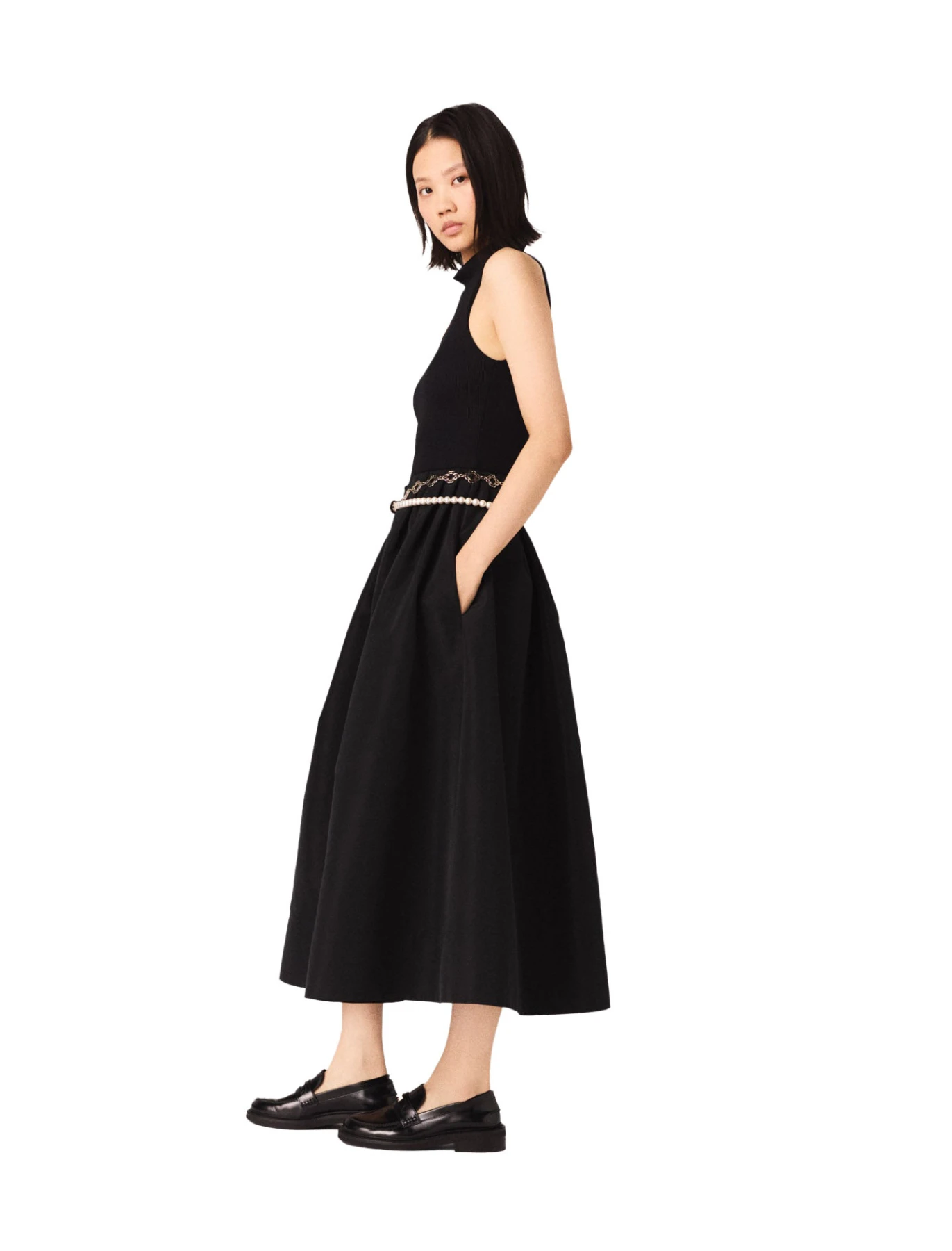 Mixed-Material Taffeta Dress Gallery