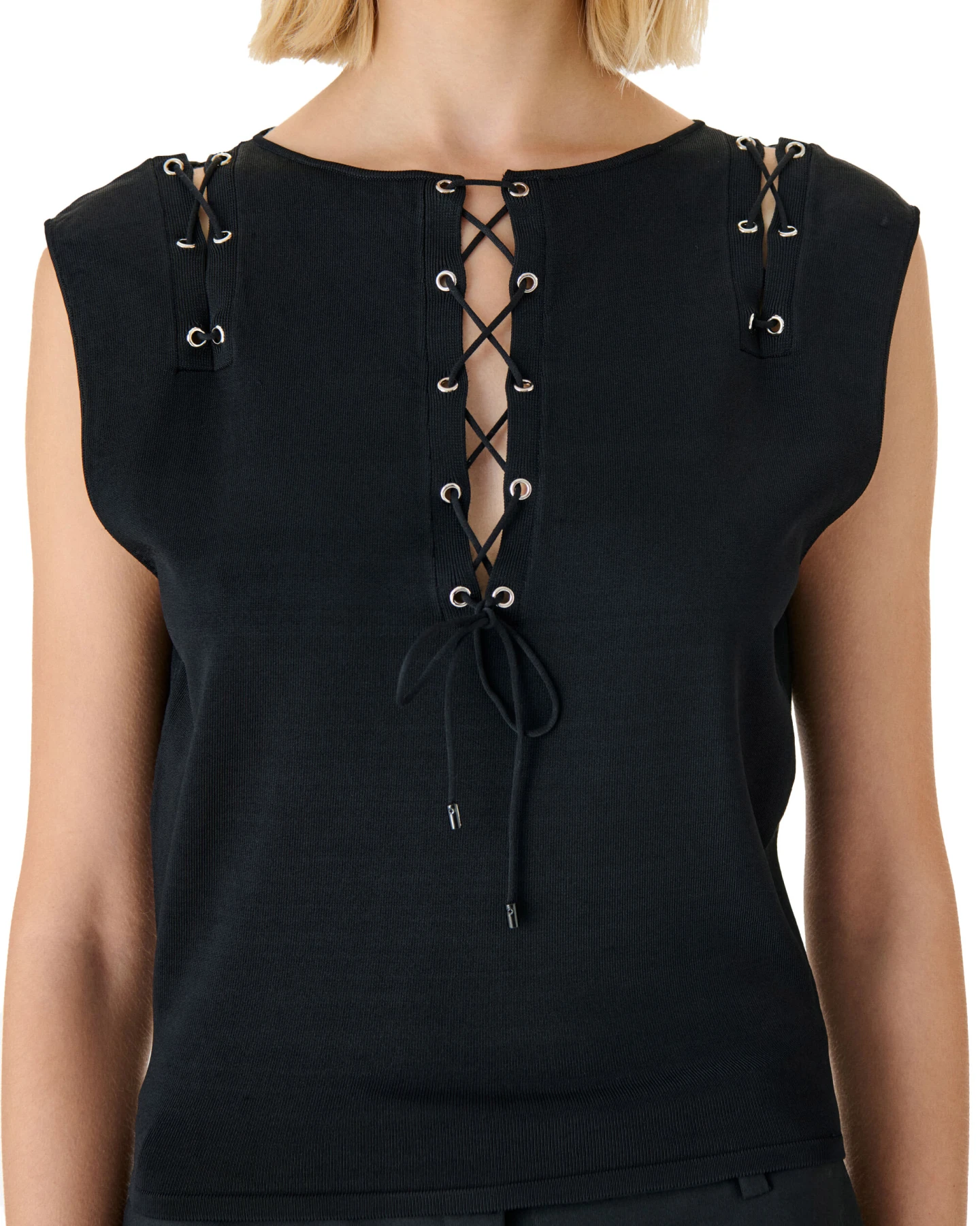 Sleeveless Lace-up Top Gallery