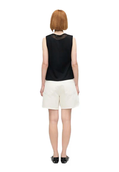 Sleeveless Top with a Deep V-shaped Sheer Gallery