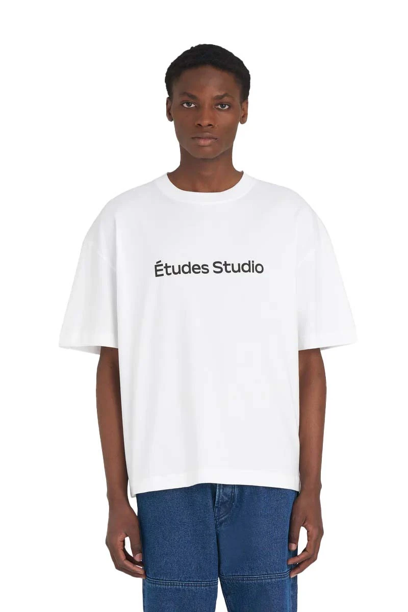 Relaxed Fit Front "Etudes Studio" Logo T-shirt - White Gallery