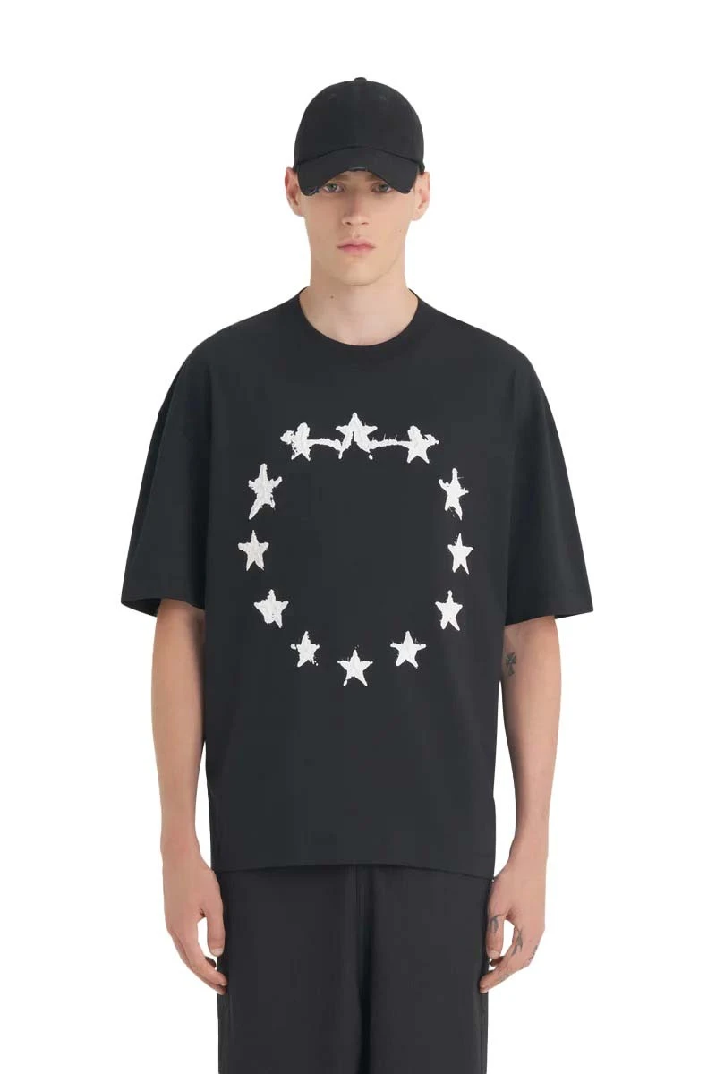 Circular Star Graphic Relaxed Fit T-shirt - Black Gallery